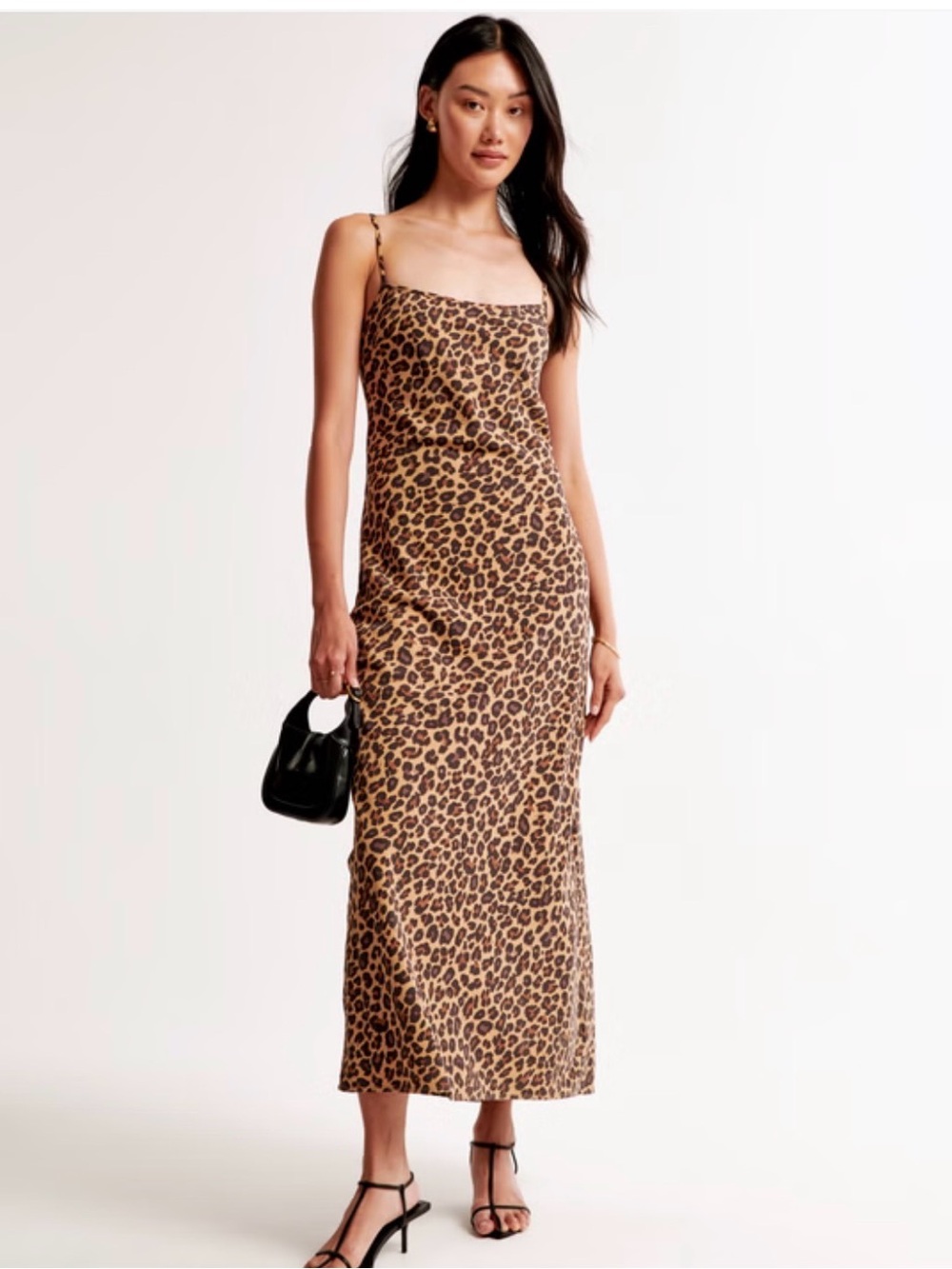Abercrombie & Fitch Leopard-Print Maxi Slip Dress - Brown/Tan